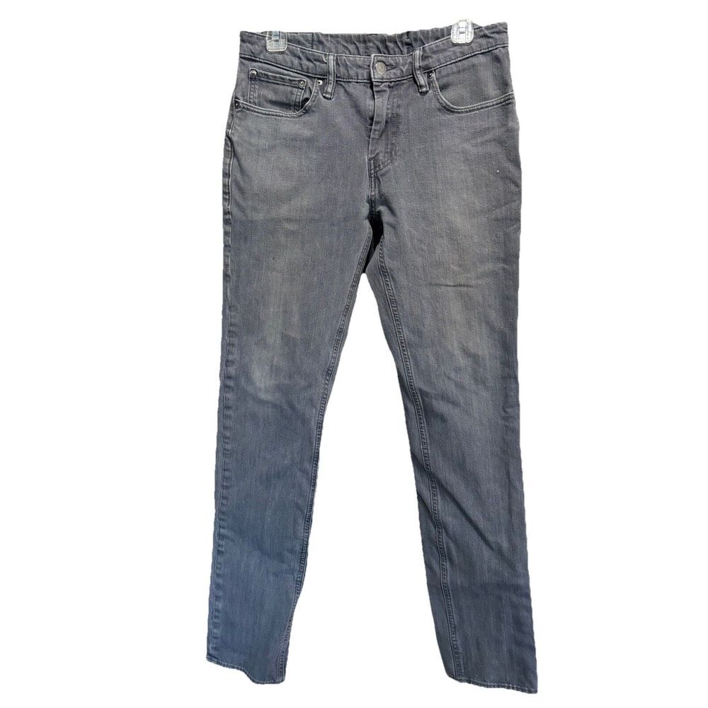 Levis 511 Gray Wash Zip Logo Straight Leg Denim Jeans Size 32x36 Low Rise Cotton